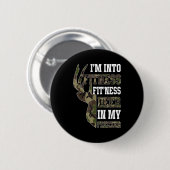 Badge Rond 5 Cm Retro Camo Deer Hunting Funny Wildlife Hunter Men  (Devant & derrière)