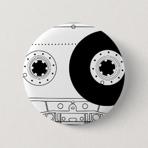 Badge Rond 5 Cm rétro cassette vintage graphique de T-shirt de