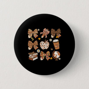 Badge Rond 5 Cm Retro Coquette Bow enseignant livre de café Thanks