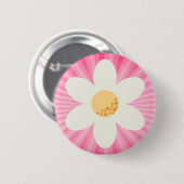 Badge Rond 5 Cm Retro Daisy et rose Sunburst Boho (Devant & derrière)