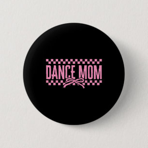 Badge Rond 5 Cm Retro Danse Maman Coquette Bow À damiers Danse Mam