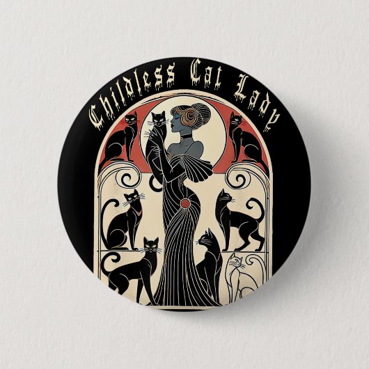Badge Rond 5 Cm Retro Drôle Design Enfant Chat Dames Chat Karma (Devant)