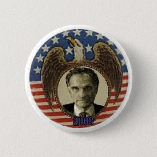 Badge Rond 5 Cm Rétro Eagle bouton de Nader (Devant)