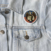 Badge Rond 5 Cm Rétro Eagle bouton de Nader (En situation)