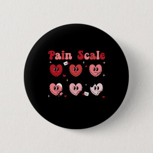Badge Rond 5 Cm Rétro échelle de douleur Coeur Trauma Infirmière V