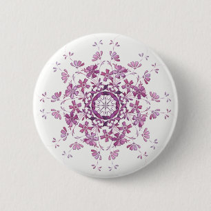Badge Rond 5 Cm rétro elment pourpre floral