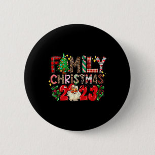 Badge Rond 5 Cm Retro Famille de Noël Crew 2023 Famille correspond