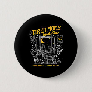 Badge Rond 5 Cm Rétro Fatigué Moms Book Club Bookish Librairie Mot