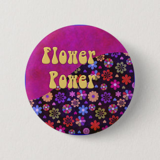 Badge Rond 5 Cm Rétro flower power super 60s les années 70
