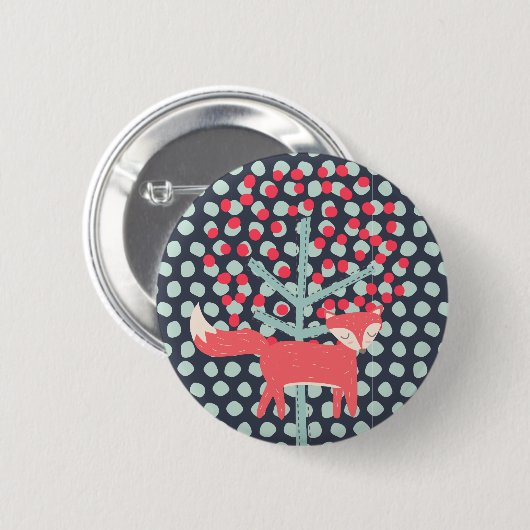 Badge Rond 5 Cm Retro Fox (Devant & derrière)