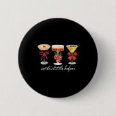 Badge Rond 5 Cm Retro Funny Santa's Little Helper Martini Merry Ch (Devant)