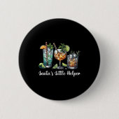 Badge Rond 5 Cm Retro Funny Santa's Little Helper Martini Merry Ch (Devant)