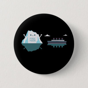 Badge Rond 5 Cm Rétro Funny Titanic Iceberg 1912 Cruis Vessel