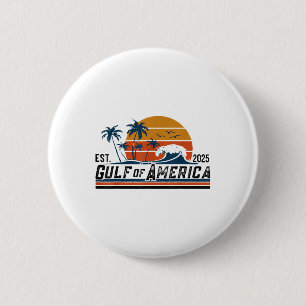 Badge Rond 5 Cm Retro Golfe De Usa America Est 2025 Plage Été