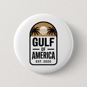 Badge Rond 5 Cm Retro Golfe De Usa Amérique Est 2025 Golfe Mexique