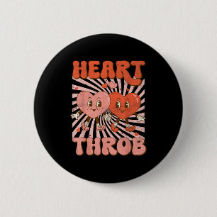 Badge Rond 5 Cm Rétro Groovy Coup de Foudre Saint-Valentin Enfants