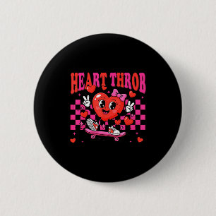 Badge Rond 5 Cm Rétro Groovy Coup de Foudre Saint-Valentin Enfants