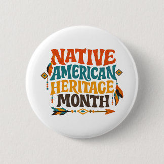 Badge Rond 5 Cm Retro Groovy Native American Heritage Month
