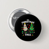 Badge Rond 5 Cm Retro Groovy Oh Christmas Tree Cake Pajamas Xmas K (Devant & derrière)