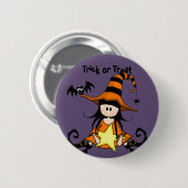 Badge Rond 5 Cm Retro Halloween (Devant & derrière)