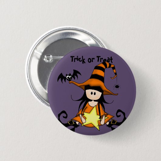 Badge Rond 5 Cm Retro Halloween (Devant & derrière)
