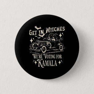 Badge Rond 5 Cm Retro Halloween 1692 Entrer dans les sorcières Nou