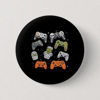 Badge Rond 5 Cm Retro Halloween Gaming Controller Skeleton Game Ha