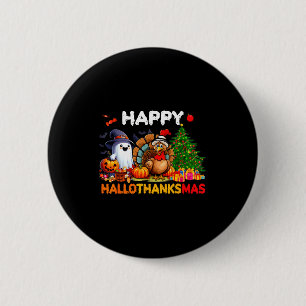 Badge Rond 5 Cm Retro Halloween Thanksgiving Noël Joyeux Hallo