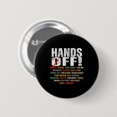 Badge Rond 5 Cm Retro Hands Off Protest Public Lands Medicare Patr (Devant & derrière)