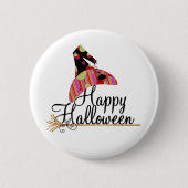 Badge Rond 5 Cm Retro Happy Halloween (Devant)