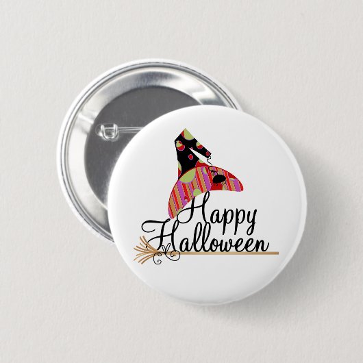 Badge Rond 5 Cm Retro Happy Halloween (Devant & derrière)