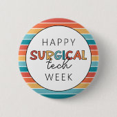 Badge Rond 5 Cm Retro Happy Surgy Tech Week (Devant)