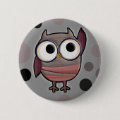 Badge Rond 5 Cm Rétro hibou (Devant)
