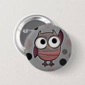 Badge Rond 5 Cm Rétro hibou (Devant & derrière)