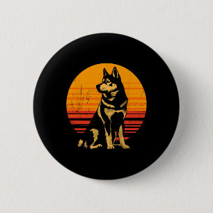 Badge Rond 5 Cm Retro Husky Chien Propriétaire Cadeau Vintage Sibé
