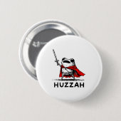 Badge Rond 5 Cm Retro Huzzah Frog Knight Funny Sword Meme Quote  (Devant & derrière)