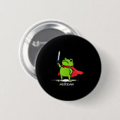Badge Rond 5 Cm Retro Huzzah Frog Knight Funny Sword Meme Quote Me (Devant & derrière)