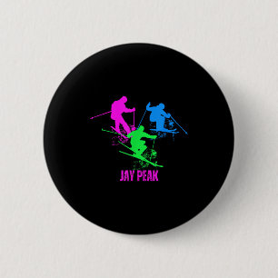 Badge Rond 5 Cm Retro jay peak vermont ski skieur 90s