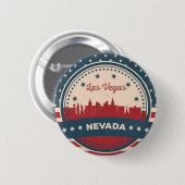 Badge Rond 5 Cm Retro Las Vegas Skyline (Devant & derrière)