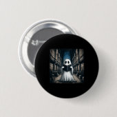 Badge Rond 5 Cm Retro Lecture Ghost Library Halloween Librairie Bo (Devant & derrière)