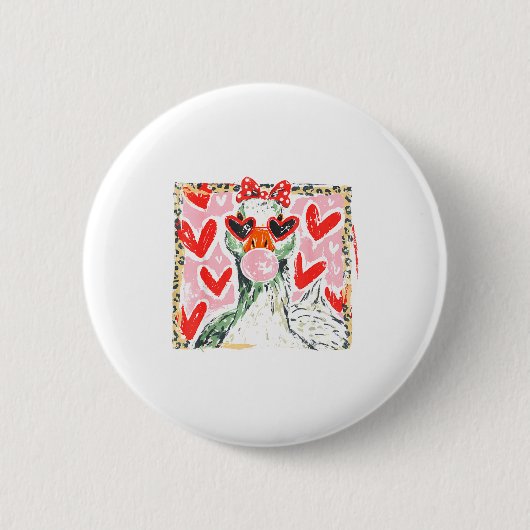 Badge Rond 5 Cm Retro Leopard Valentine Goose Funny Nk Coquette Lo (Devant)