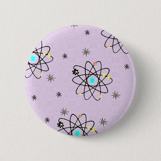 Badge Rond 5 Cm Retro les années 50 Atomic Print Lavender Vêtement (Devant)