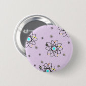 Badge Rond 5 Cm Retro les années 50 Atomic Print Lavender Vêtement (Devant & derrière)