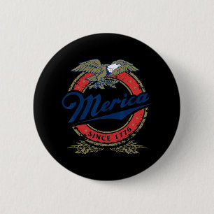 Badge Rond 5 Cm Rétro Merica Aigle 4 Juillet Drôle Usa Hommes Femm