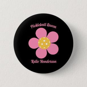Badge Rond 5 Cm Rétro Mod 70s Ckleball Fleur D