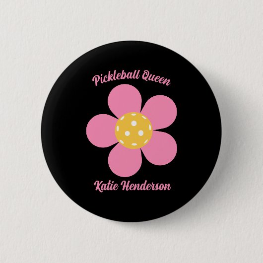 Badge Rond 5 Cm Rétro Mod 70s Ckleball Fleur D (Devant)