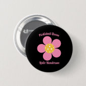 Badge Rond 5 Cm Rétro Mod 70s Ckleball Fleur D (Devant & derrière)