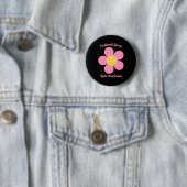 Badge Rond 5 Cm Rétro Mod 70s Ckleball Fleur D (En situation)