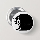 Badge Rond 5 Cm Retro Mod Woman (Devant & derrière)