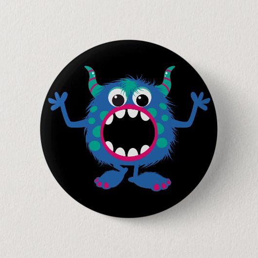 Badge Rond 5 Cm Rétro monstre mignon (Devant)